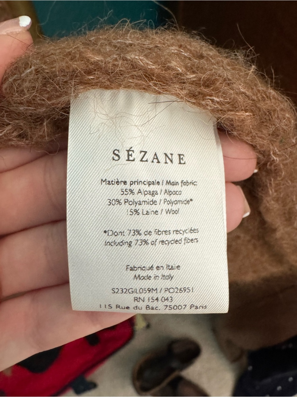 Sezane Mottled Camel Cardigan - Picture 4 of 6